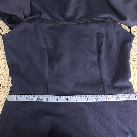 NWT B Darlin Juniors Ruffled Off-the-Shoulder Dress Navy 3 4 New Prom Homecoming - Picture 9 of 10